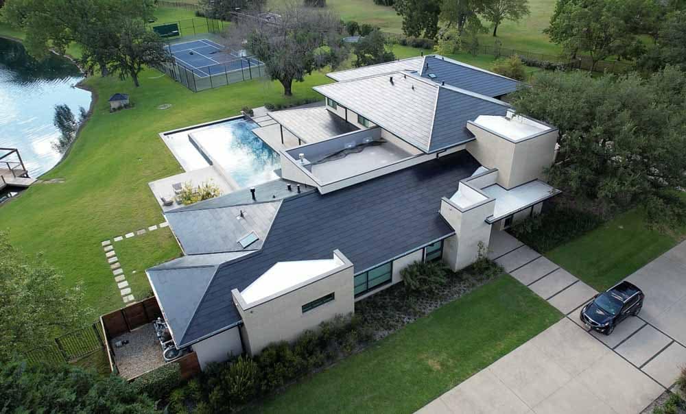 Modern Tesla Solar Roof installation