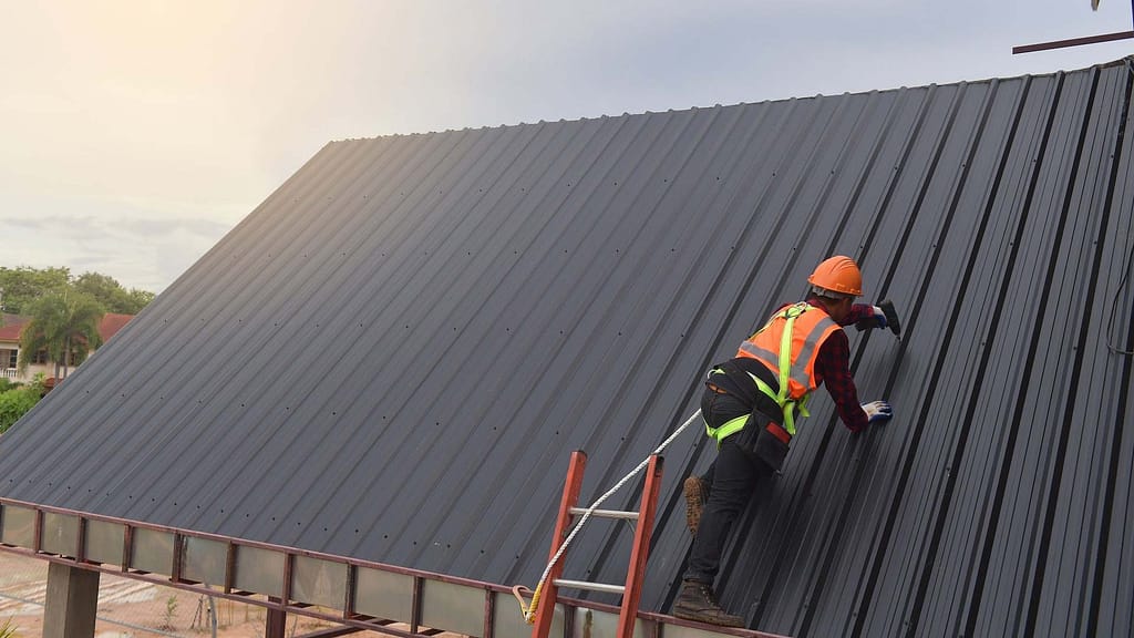 certified roofer wearing safety uniform