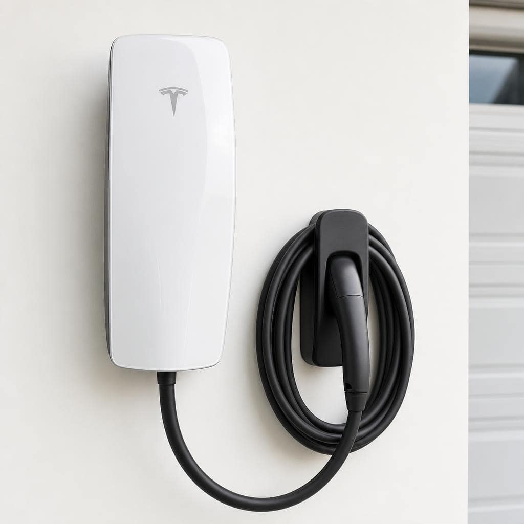 Tesla Wall Connector installed in a home garage