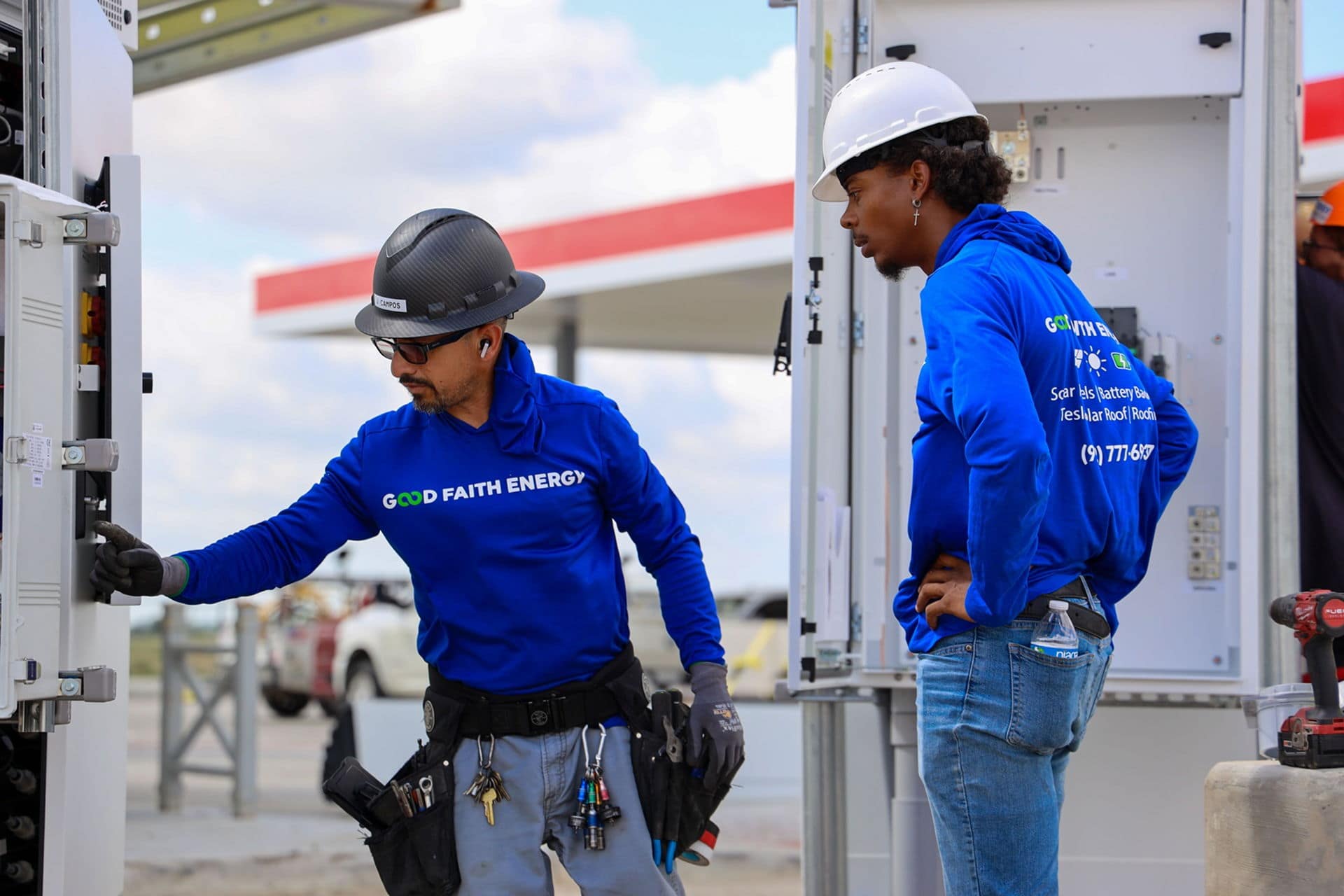 GFE Crew Installing panel