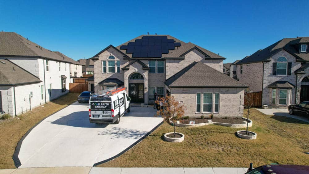 residential home with solar panels