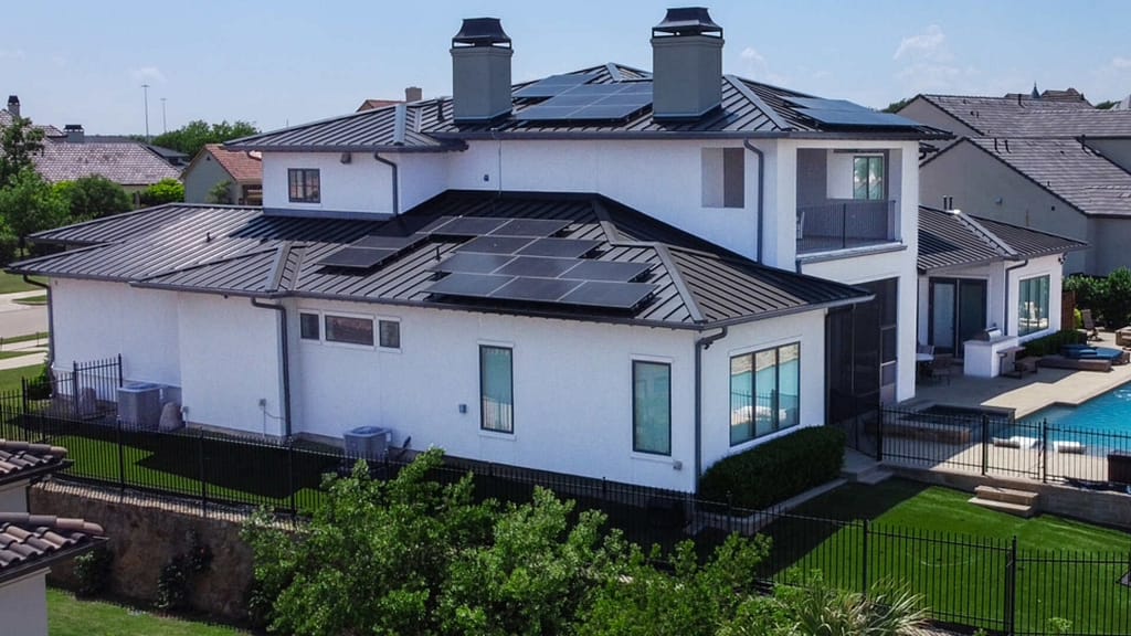 residential house with solar panels