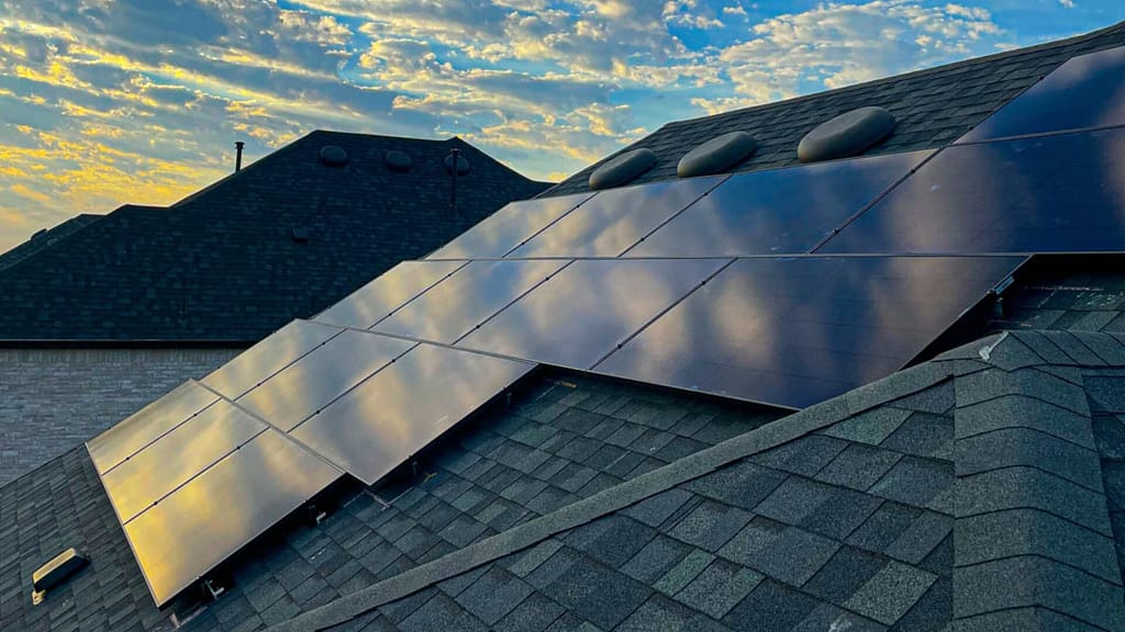 solar panels installed on roof