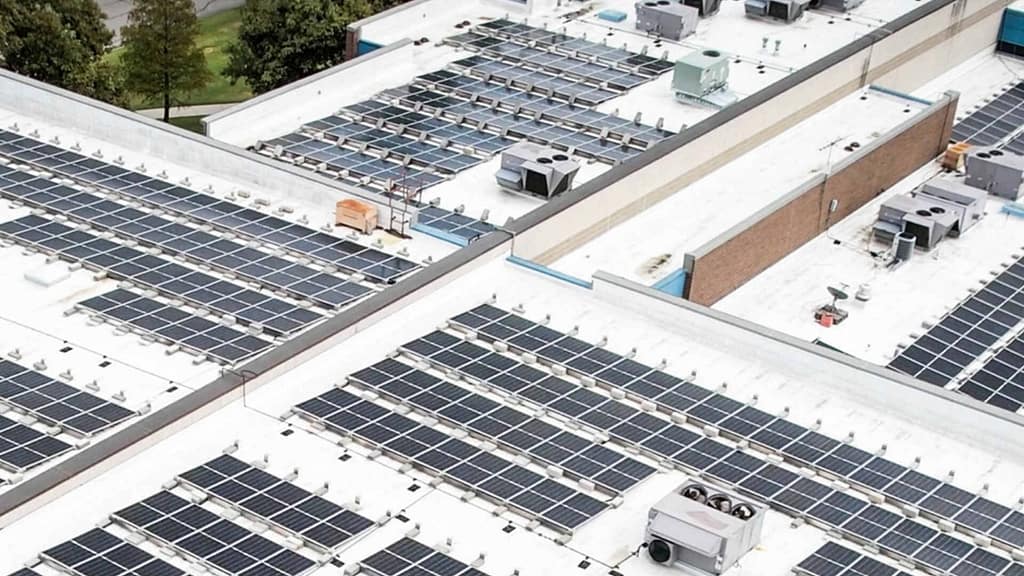 solar panels on a rooftop