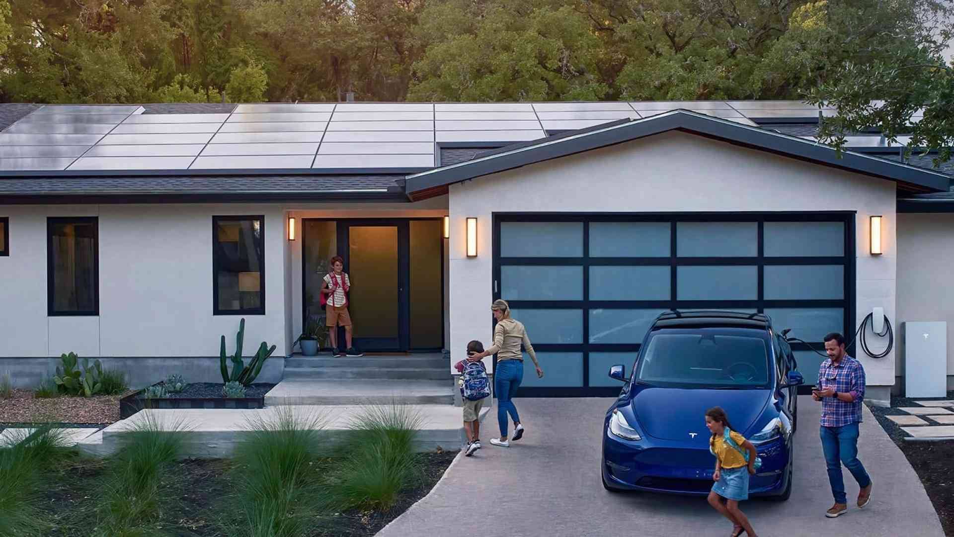 Home powered by Tesla solar products.