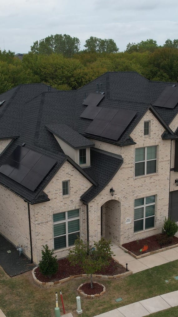 Beautiful brick house with Tesla Solar panels installed