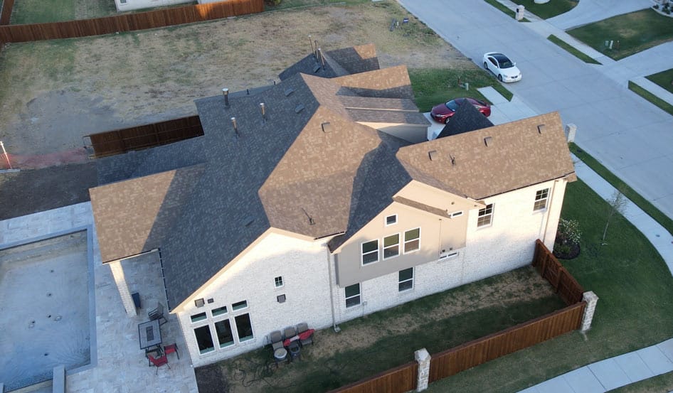 Texas home with asphalt shingles