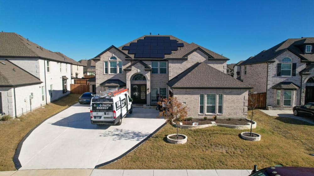 residential home with solar panels