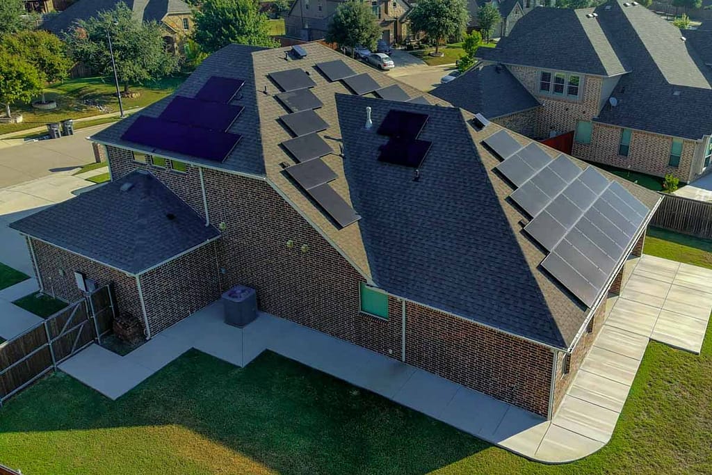 residential home with solar panels