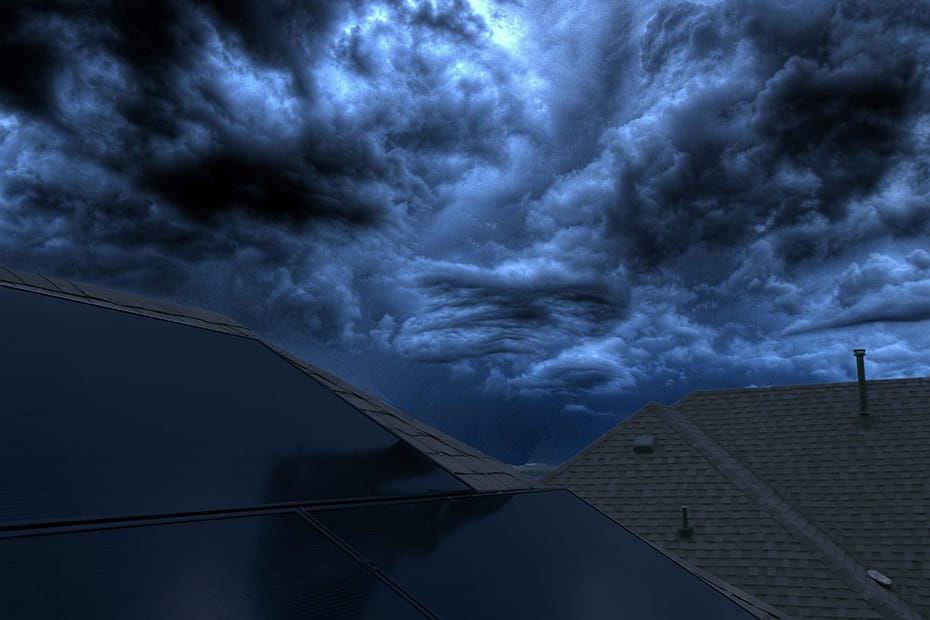 solar panels at night