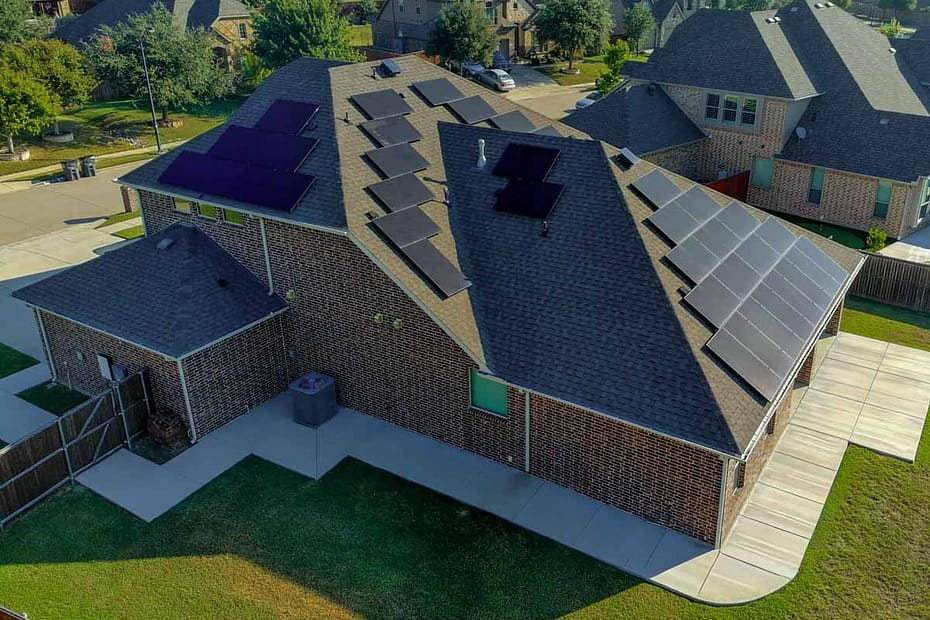 residential home with solar panels