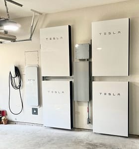 Tesla Powerwall next to SPAN panel