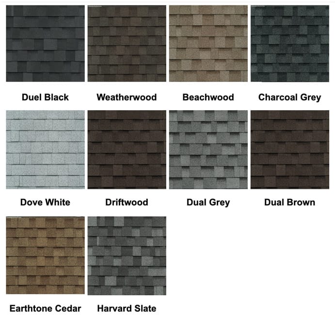 Cambridge series roof shingle colors