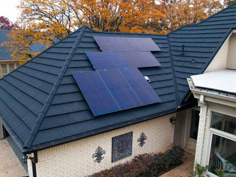 Solar panels on residential roof