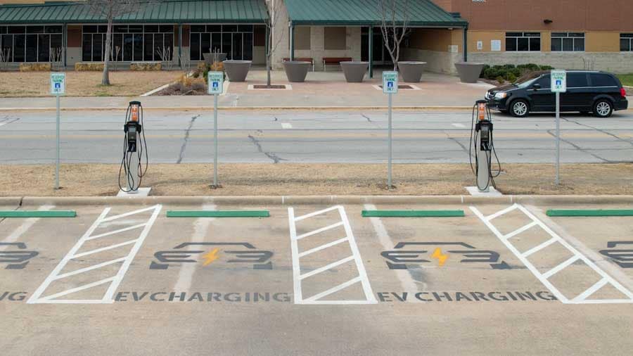 EV charging station installed by Texas EV charger installer