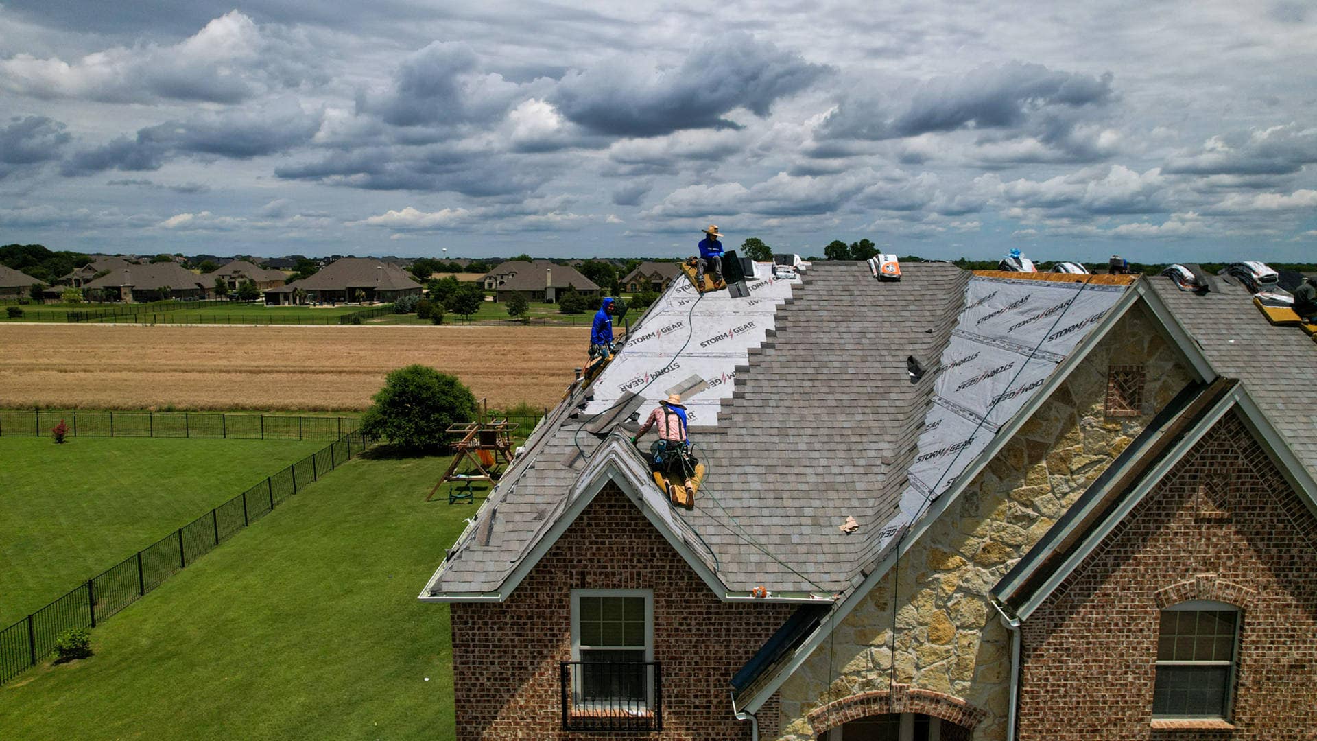 Hail damage and storm repair roofing project