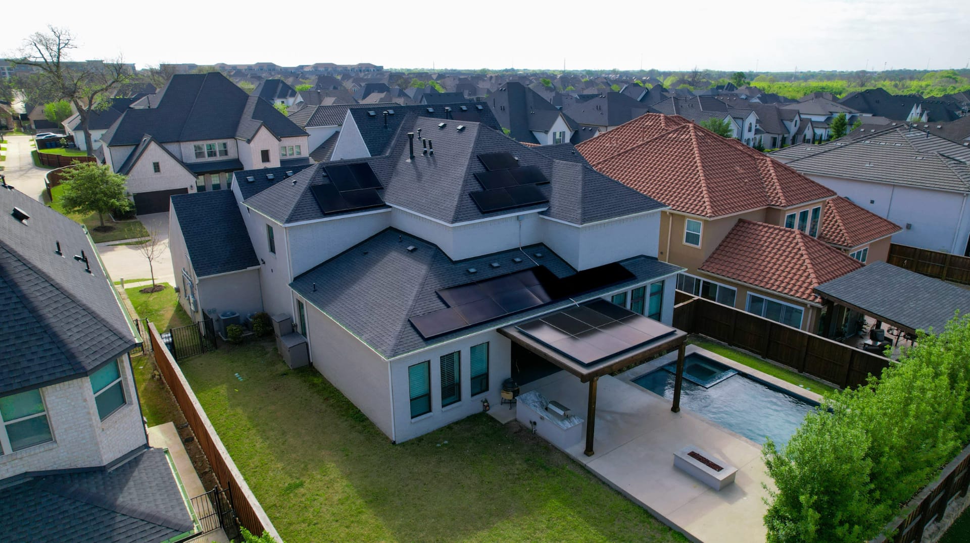 Residential rooftop solar installation in Texas