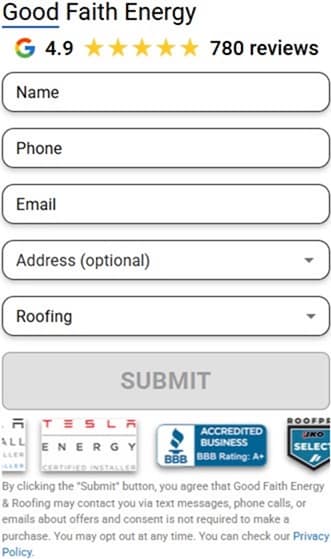 Good Faith Energy contact form preview