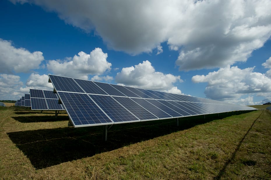 field of solar panels