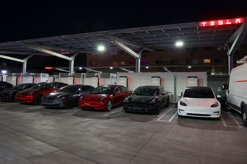 Tesla Super Charging Station for EVs