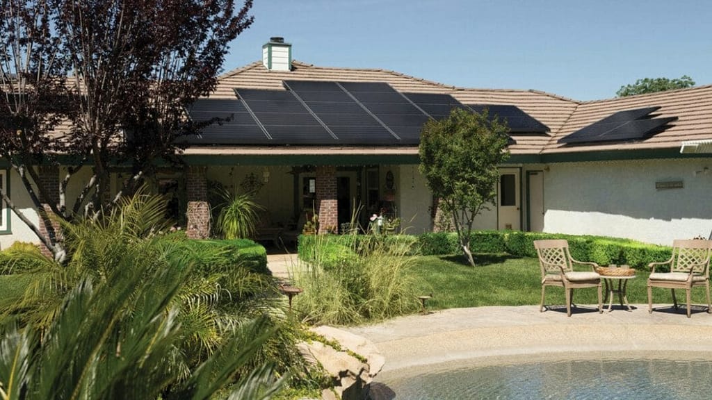 Texas home with solar panels