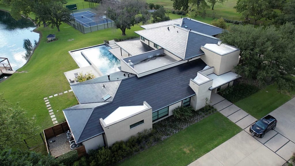 Texas home with Tesla Solar Roof and a large pool