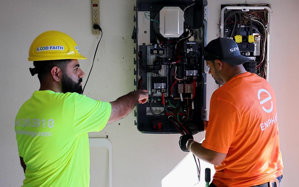 electrician installing wiring