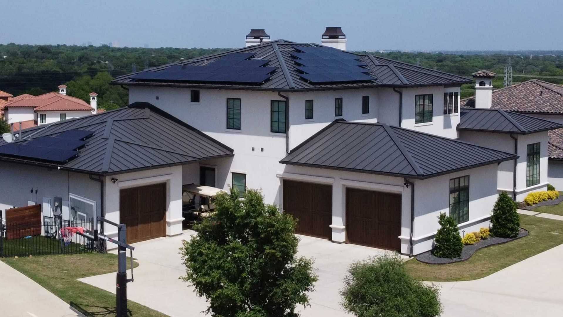 Texas home with metal roof and solar installed by Good Faith Energy