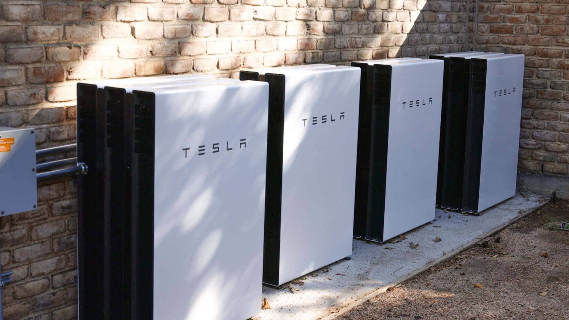 Tesla Powerwall stacked outdoor
