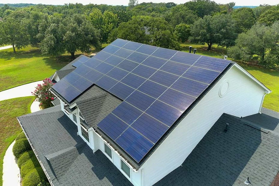 solar panels on roof