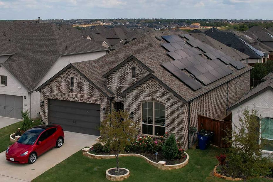 solar panels on house